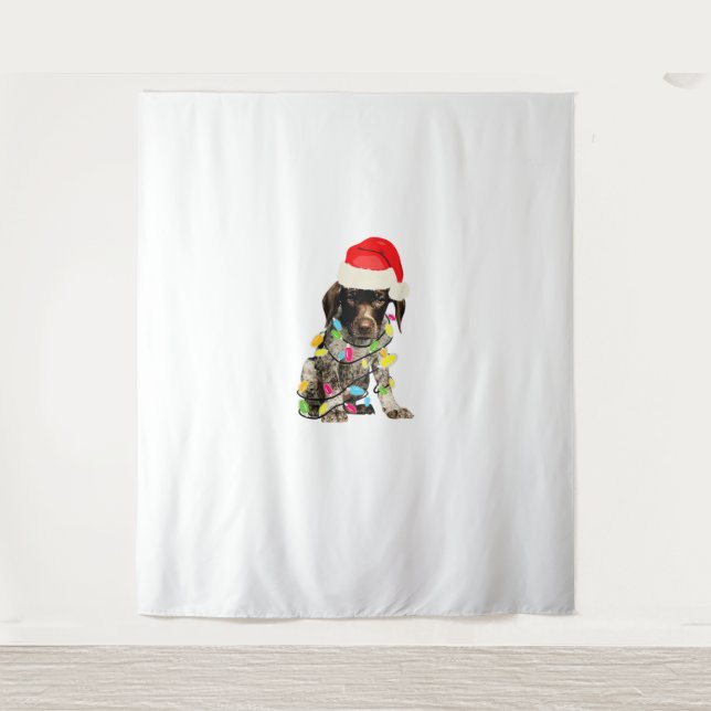 Deutsches Kurzzeitpointer Weihnachtsdesign Wandteppich (Vorderseite)