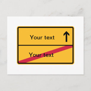 Deutsches Ortsschild, Ortsausfahrt Postkarte