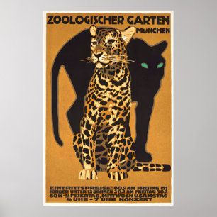 Deutsches Poster Leopard Zoo München, Deutschland 