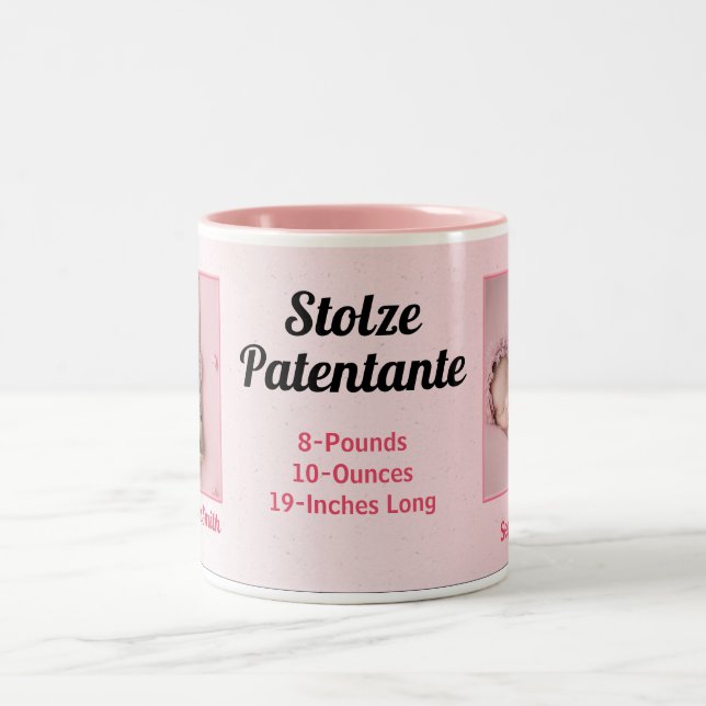 Deutsches Proud Godmutter New Baby Foto Zweifarbige Tasse (Mittel)