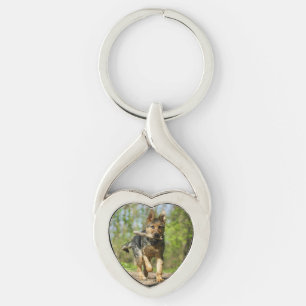 Deutsches Schäferhund Foto Herzform Metal Schlüsse Schlüsselanhänger