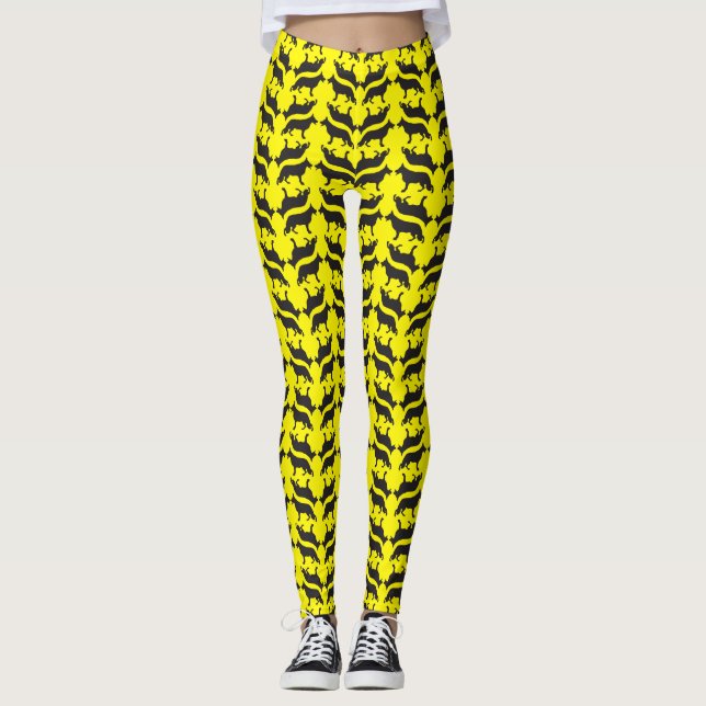 Deutsches Schäferhundmuster Leggings (Vorderseite)