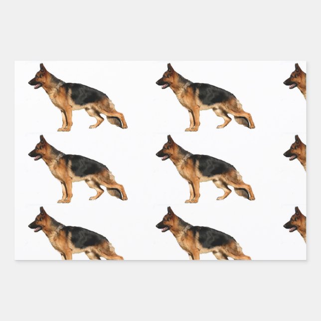 Deutsches Shepherd Wrapping Paper Geschenkpapier Set (Vorderseite 3)
