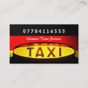 Deutsches Taxi-Etikett Visitenkarte
