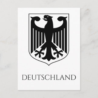 Deutsches Wappen Deutschland Schwarz und Weiß Postkarte