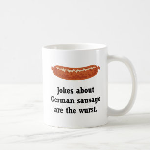 Deutsches Wurst-Wortspiel Kaffeetasse