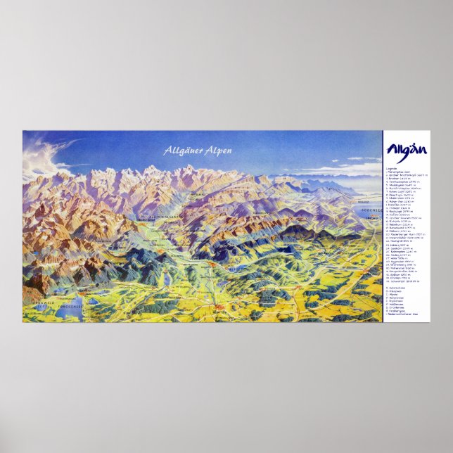 "Deutschland: 2021/heute - Allgäuer Alpen Panorama Poster (Vorne)