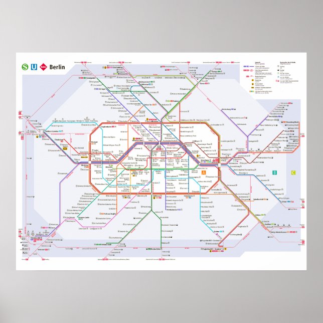 " Deutschland: 2021/heute Berlin - Liniennetz Poster (Vorne)