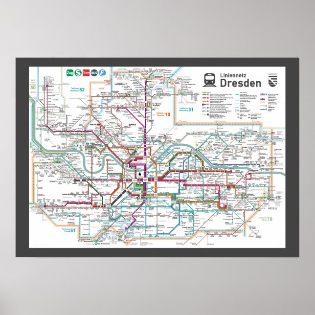 " Deutschland: 2022/heute Dresden - Liniennetz ... Poster (Vorne)