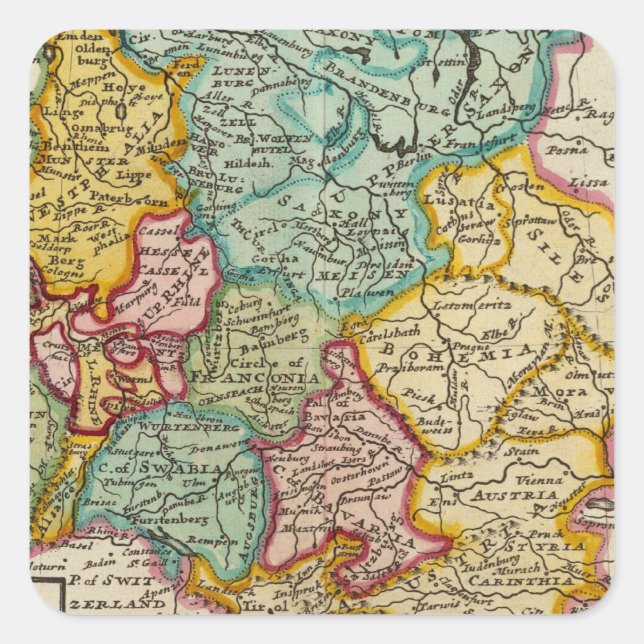 Deutschland 23 quadratischer aufkleber (Vorderseite)