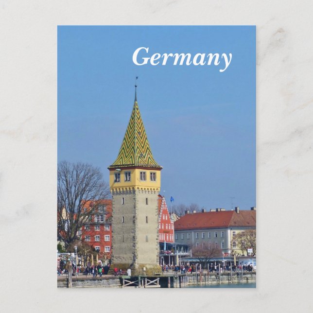 Deutschland Ancient Lighthouse in Lindau Postkarte (Vorderseite)