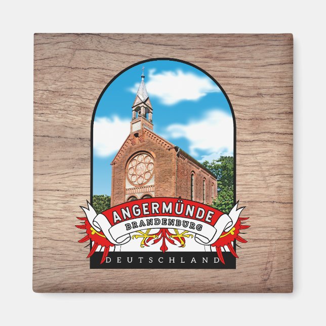 Deutschland Angermünde Vintage souvenir Magnet (Vorne)