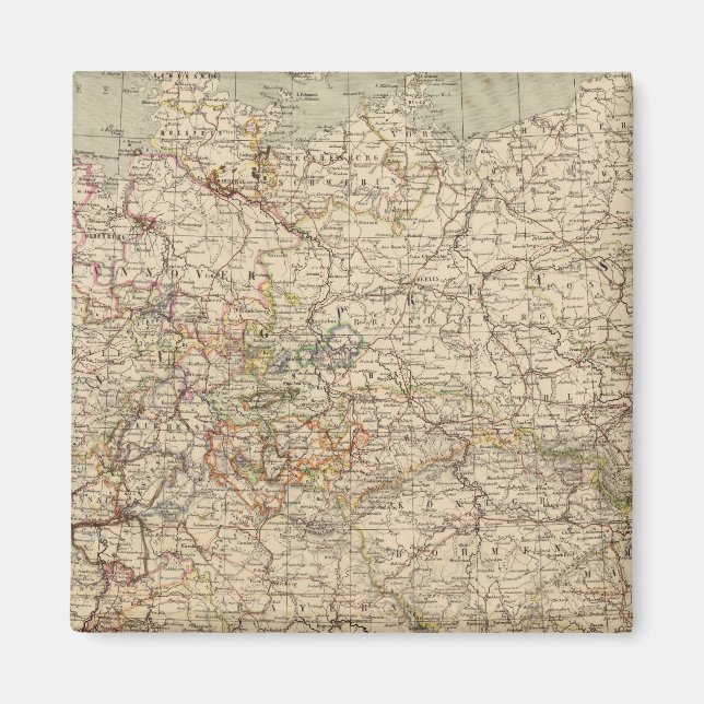 Deutschland Atlas-Karte Magnet (Vorne)