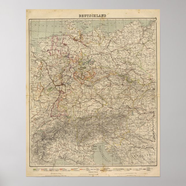 Deutschland Atlas-Karte Poster (Vorne)