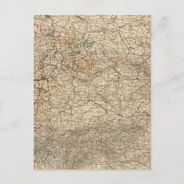 Deutschland Atlas-Karte Postkarte (Vorderseite)