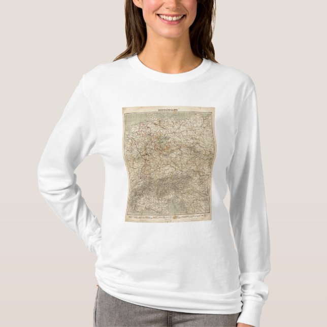 Deutschland-Atlas-Karte T-Shirt (Vorderseite)