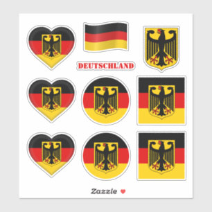 Deutschland Aufkleber und deutsche Flagge, Herz/Sp