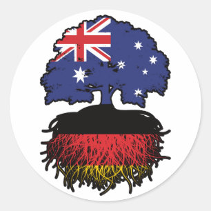 Deutschland Australien Tree Roots Runder Aufkleber