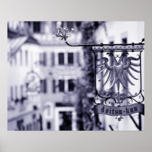 Deutschland, Bayern, Rottenburg. Hotelschild Poster