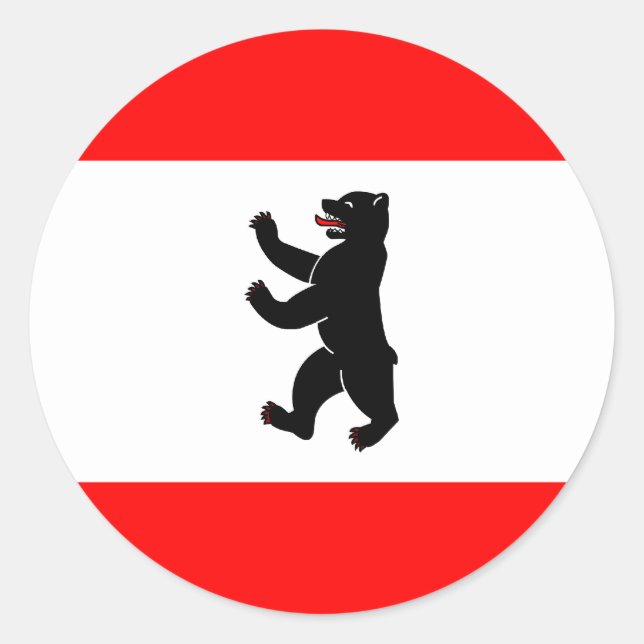 Deutschland Berlin Hochwertige Flagge Runder Aufkleber (Vorderseite)