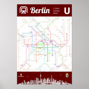 " Deutschland: BERLIN U-Bahn MAP ... Poster