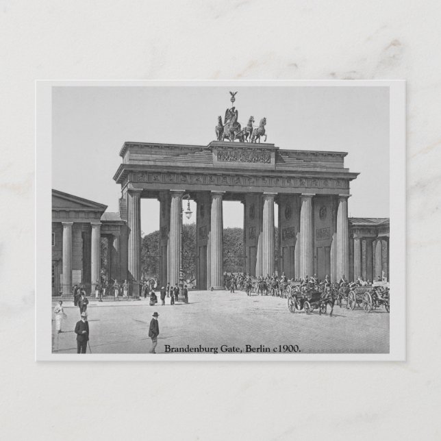 Deutschland Brandenburg Tor c1900 Berlin Postkarte (Vorderseite)