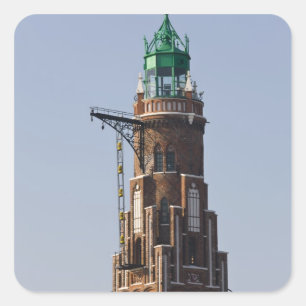 Deutschland, Bundesland Bremen, Bremerhaven. Hafen Quadratischer Aufkleber