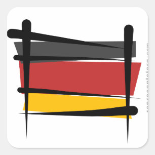 Deutschland-Bürsten-Flagge Quadratischer Aufkleber