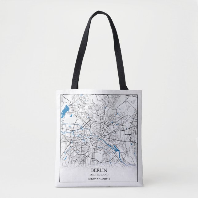 Deutschland City Map Koordinaten Tasche (Vorderseite)