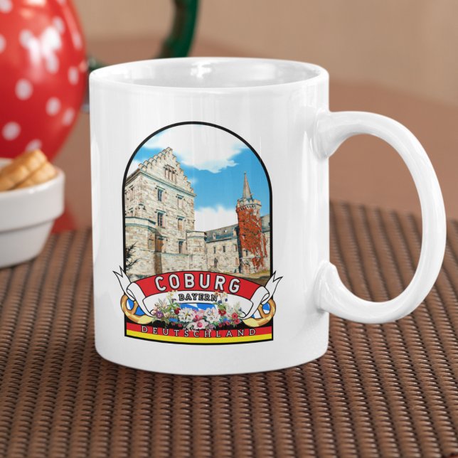 Deutschland Coburg Vintage souvenir Kaffeetasse (Coburg: Geschichte und Lebensfreude im Einklang.)