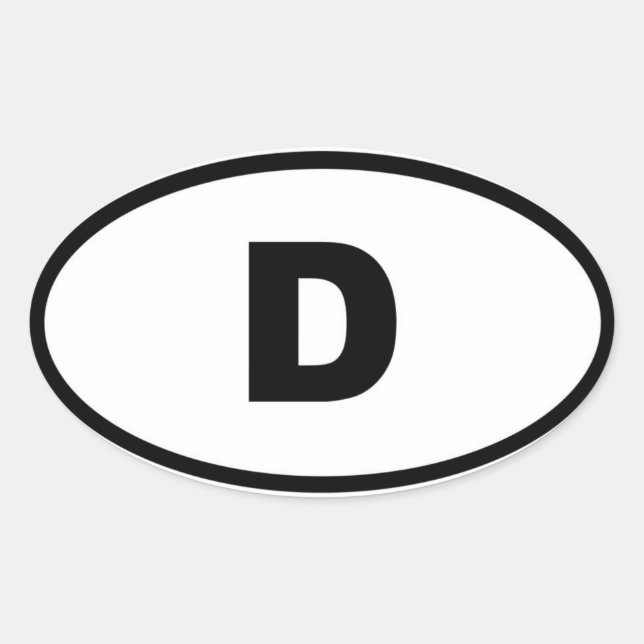 Deutschland - D - Europa Ovaler Aufkleber (Vorderseite)
