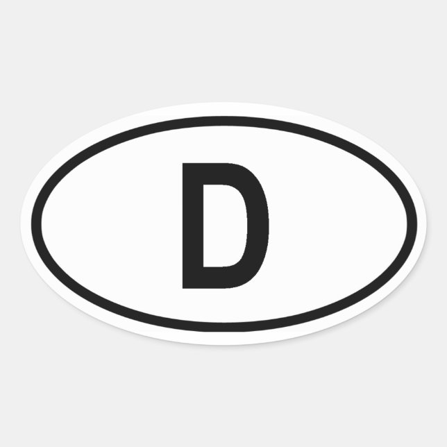 Deutschland ‚D‘ Ovaler Aufkleber (Vorderseite)