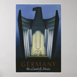 Deutschland Das Land der Musik Vintage Poster