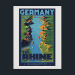 Deutschland Das Rhein-Vintage-Poster 1925 Postkarte<br><div class="desc">Vintage Reiseplakat aus Deutschland. Veröffentlicht 1925. Bitte beachten Sie, dass unsere Plakate hochwertige Reproduktionen sind, die auf beruflichen, hochauflösenden Scans der Originale basieren. Bei unserem manuellen Retuschierprozess werden keine Filter verwendet, die originale Details oder Texturen entfernen, die Sie im Original sehen können. Alle Details bleiben unberührt. Farben korrigiert. Unvollkommenheiten beseitigt....</div>