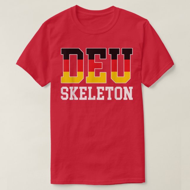 Deutschland: DEU Skeleton  T-Shirt (Design vorne)