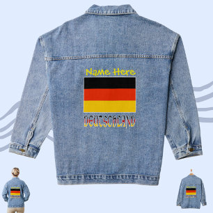 Deutschland Deutsch Flagge Gelb Personalisierung Jeansjacke