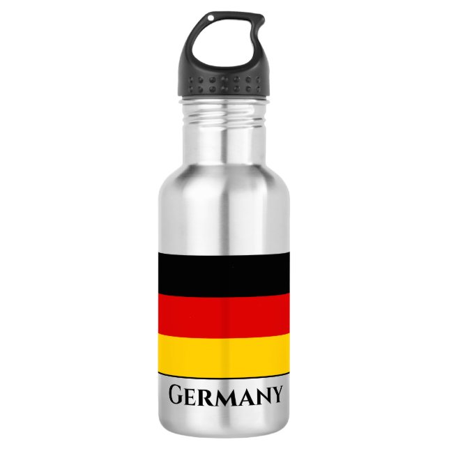 Deutschland (deutsche Flagge) Edelstahlflasche (Vorderseite)