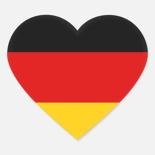 Deutschland (deutsche Flagge) Herz-Aufkleber (Vorderseite)