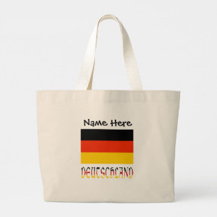 Deutschland Deutsche Flagge Schwarz Personalisieru Jumbo Stoffbeutel