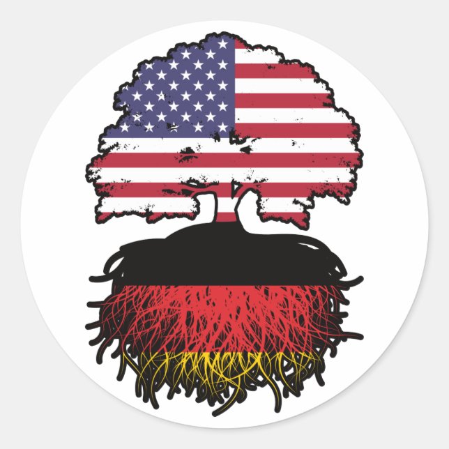 Deutschland Deutschland USA Vereinigte Staaten Ame Runder Aufkleber (Vorderseite)