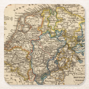Deutschland, die Niederlande und Belgien Rechteckiger Pappuntersetzer