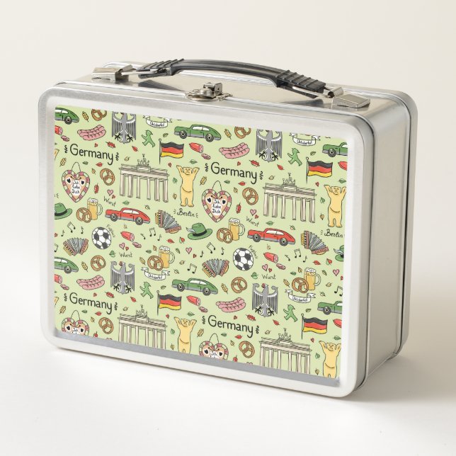 Deutschland Doodles Metall Brotdose (Vorderseite)