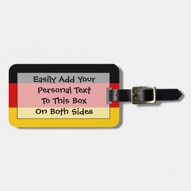 Deutschland Easy ID Persönliche Flagge Gepäckanhänger (Vorderseite horizontal)