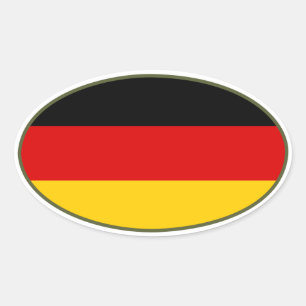 Deutschland Euro-Aufkleber Ovaler Aufkleber