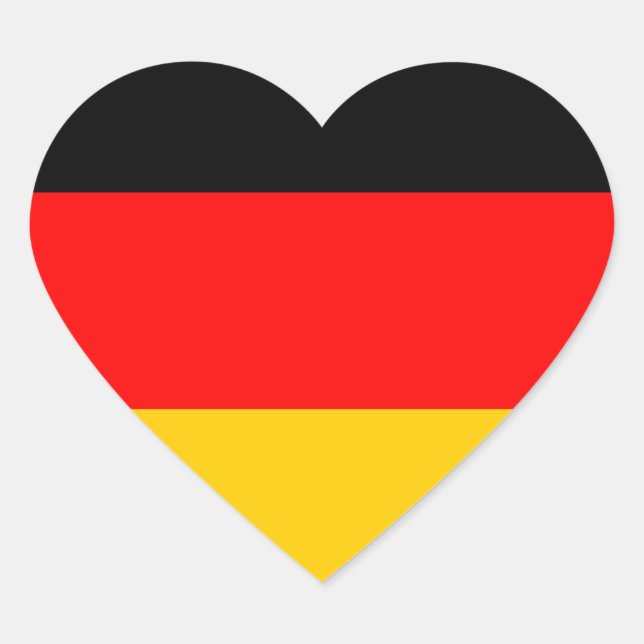 Deutschland Fahne Herz-Aufkleber (Vorderseite)
