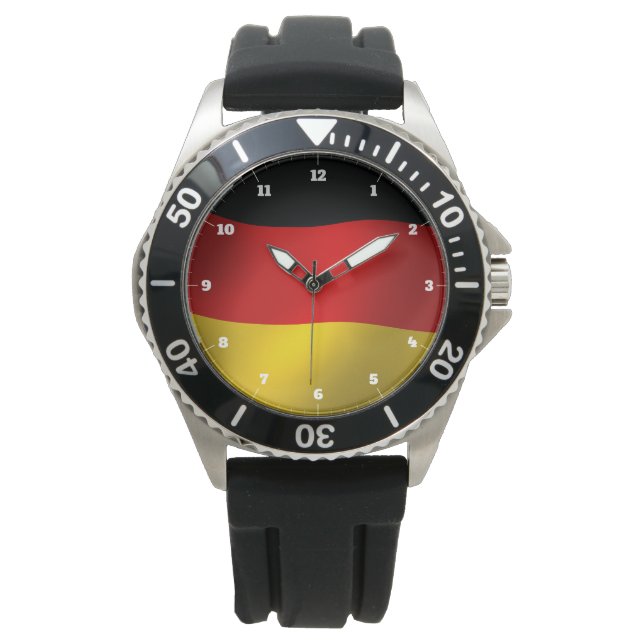 DEUTSCHLAND FLAG BLACK RED GOLD WATCH ARMBANDUHR (Vorderseite)