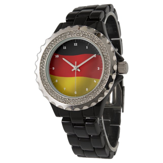 DEUTSCHLAND FLAG BLACK RED GOLD WATCH ARMBANDUHR (Schrägansicht)