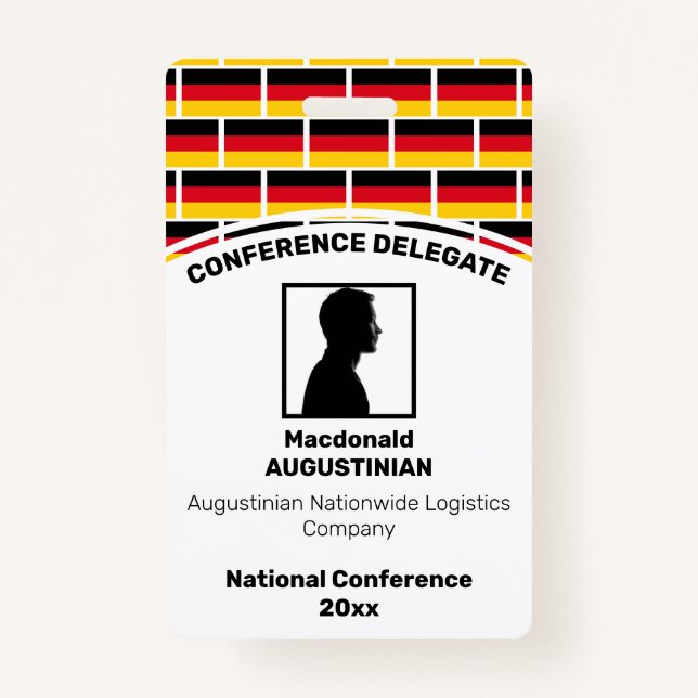 DEUTSCHLAND FLAG Foto-ID Ausweis (Vorderseite)