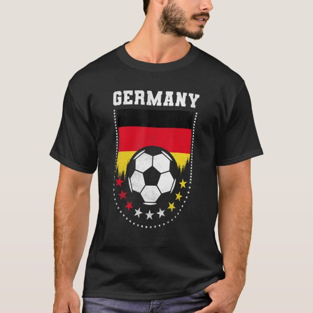 Deutschland Flag Fußball-Fan T-Shirt (Vorderseite)