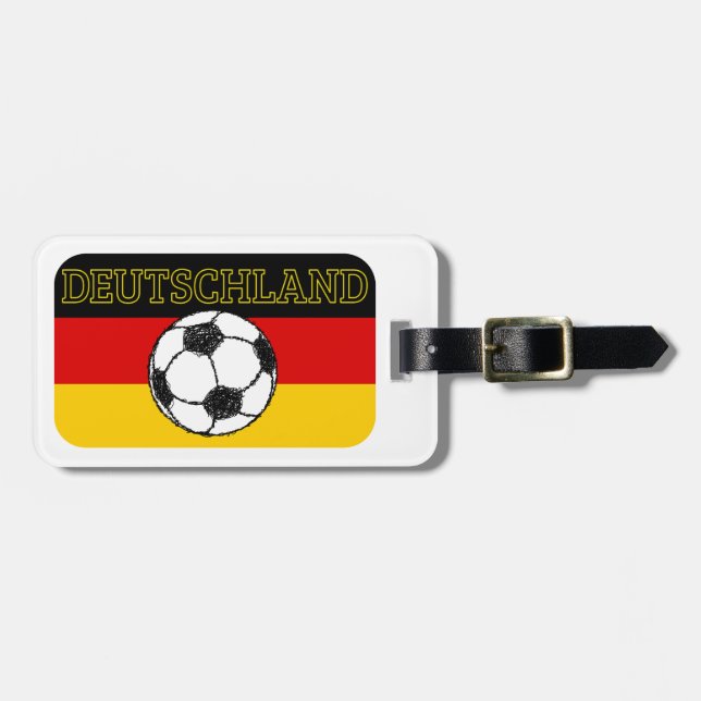DEUTSCHLAND FLAG | FUSSBALL GEPÄCKANHÄNGER (Vorderseite horizontal)